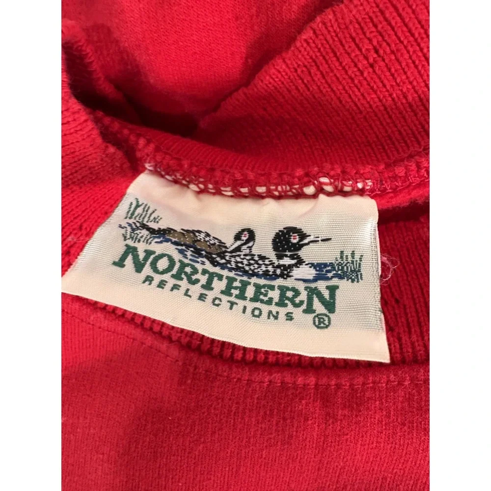VTG Northern Reflections Women's Red Sweatshirt Birds Cardinal Blue Jay Size M